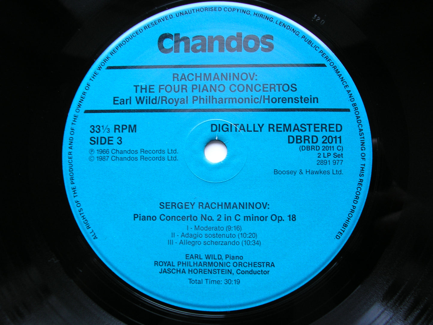 RACHMANINOV: THE FOUR PIANO CONCERTOS / RHAPSODY    WILD / ROYAL PHILHARMONIC / HORENSTEIN    2LP     DBRD 2011
