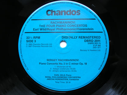 RACHMANINOV: THE FOUR PIANO CONCERTOS / RHAPSODY    WILD / ROYAL PHILHARMONIC / HORENSTEIN    2LP     DBRD 2011