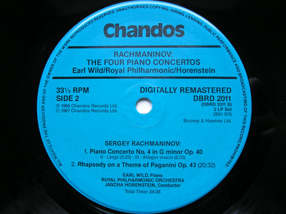RACHMANINOV: THE FOUR PIANO CONCERTOS / RHAPSODY    WILD / ROYAL PHILHARMONIC / HORENSTEIN    2LP     DBRD 2011