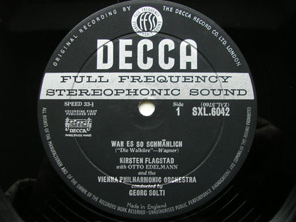 SXL 6042  KIRSTEN FLAGSTAD IN MEMORIAM: WAGNER Songs / Opera excerpts  VIENNA PHILHARMONIC / SOLTI / KNAPPERTSBUSCH    ED1