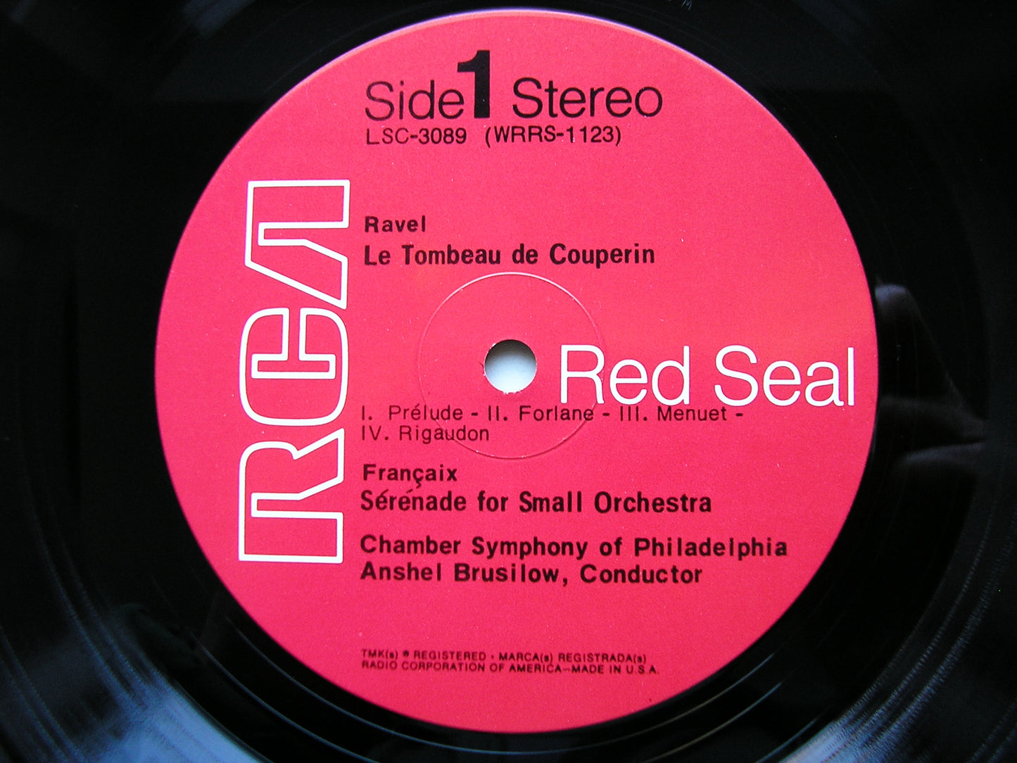 RAVEL: LE TOMBEAU DE COUPERIN / IBERT: CAPRICCIO & SUITE SYMPHONIQUE / FRANCAIX: SERENADE     BRUSILOW / PHILADELPHIA CHAMBER ORCHESTRA     LSC 3089