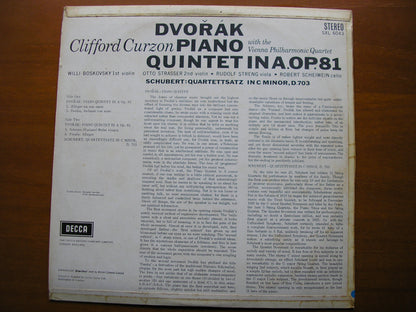 SXL 6043  DVORAK: PIANO QUINTET / SCHUBERT: QUARTET MOVEMENT D.703     CURZON / VIENNA PHILHARMONIC QUARTET      ED1