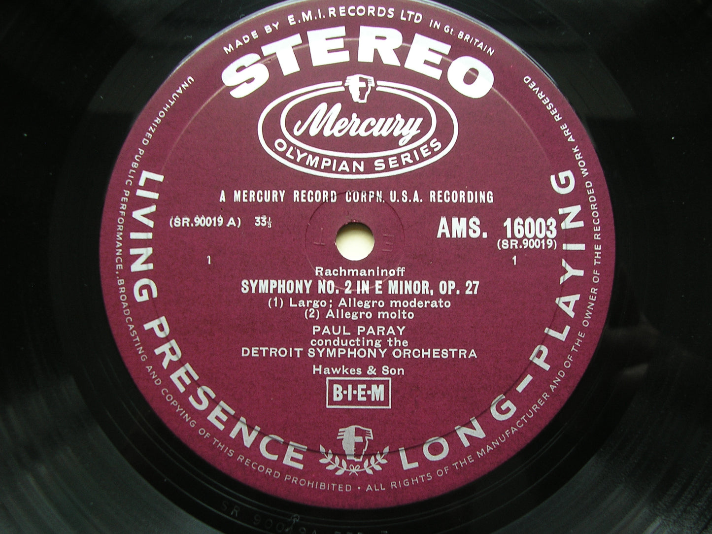 RACHMANINOV: SYMPHONY No. 2     PARAY / DETROIT SYMPHONY     AMS 16003