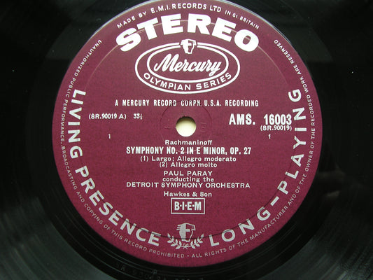 RACHMANINOV: SYMPHONY No. 2     PARAY / DETROIT SYMPHONY     AMS 16003