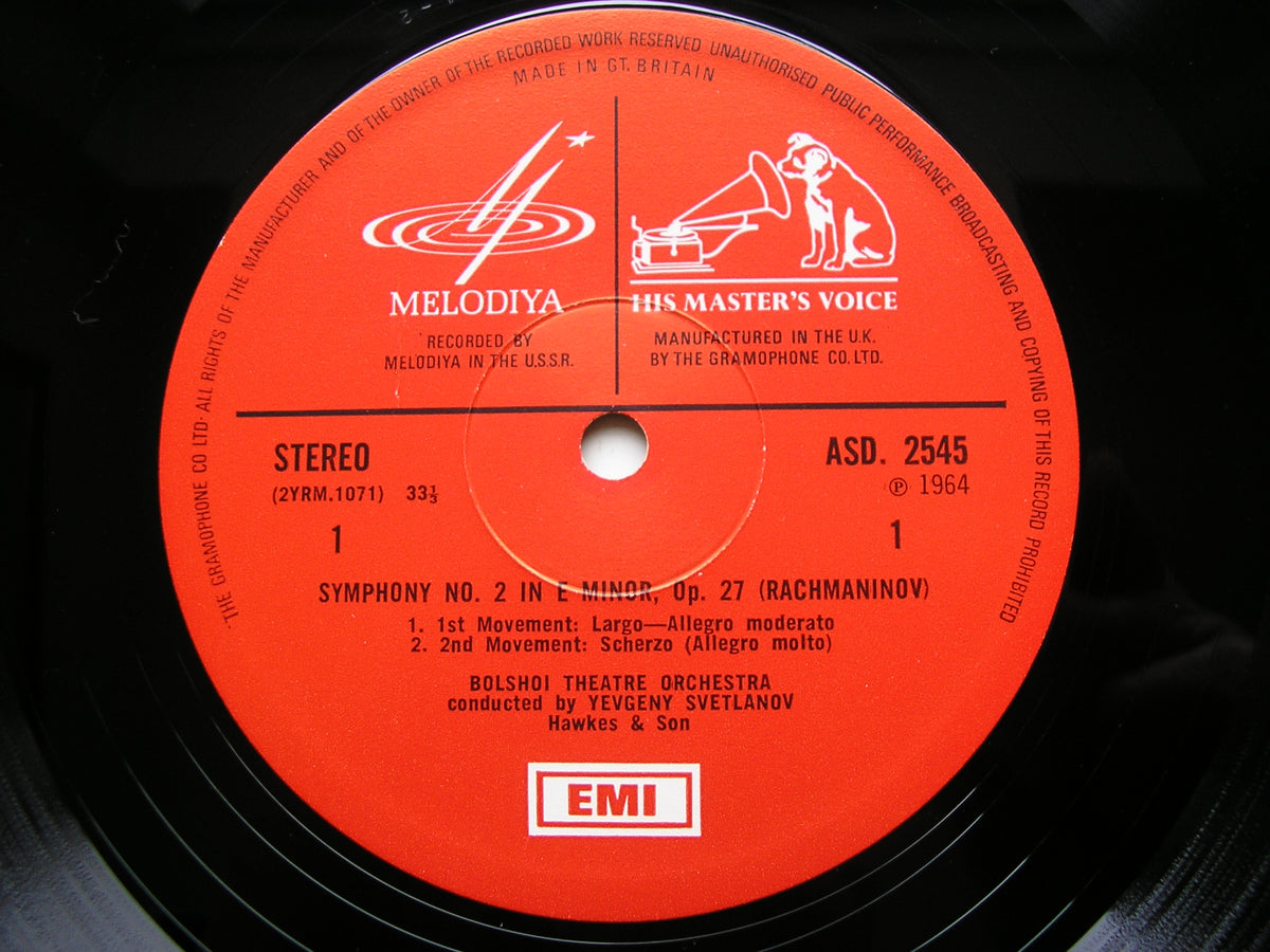 RACHMANINOV: SYMPHONY No. 2      SVETLANOV / BOLSHOI ORCHESTRA     ASD 2545