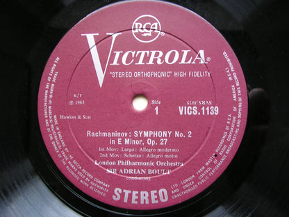 RACHMANINOV: SYMPHONY No. 2       BOULT / LONDON PHILHARMONIC     VICS 1139