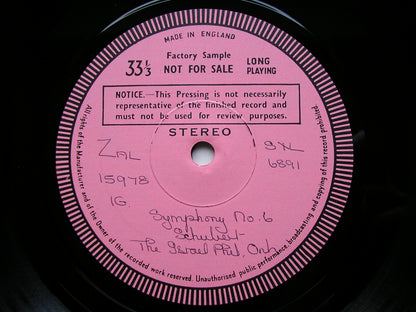 SCHUBERT: SYMPHONY No. 6 / ROSAMUNDE      MEHTA / ISRAEL PHILHARMONIC    test pressing    SXL 6891