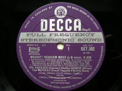 MOZART: REQUIEM     SOLOISTS / VIENNA PHILHARMONIC / KERTESZ     SET 302