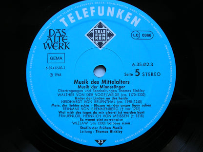 MUSIC OF THE MIDDLE AGES    BINKLEY / STUDIO DER FRUHEN MUSIK   DAS ALTE WERK 6.35412