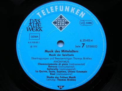 MUSIC OF THE MIDDLE AGES    BINKLEY / STUDIO DER FRUHEN MUSIK   DAS ALTE WERK 6.35412