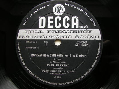 RACHMANINOV: SYMPHONY No. 2      KLETZKI / SUISSE ROMANDE       SXL 6342