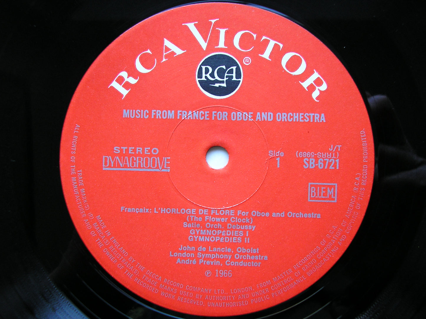 FRENCH MUSIC FOR OBOE & ORCHESTRA    de LANCIE / LONDON SYMPHONY / PREVIN     SB 6721