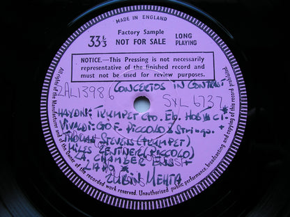 CONCERTOS: HAYDN / WEBER / VIVALDI / WIENIAWSKI     SOLOISTS / LOS ANGELES PHILHARMONIC     test pressing     SXL 6737