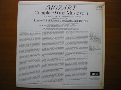 SXL 6050  MOZART: COMPLETE WIND MUSIC Volume 1       BRYMER / LONDON WIND SOLOISTS      ED1