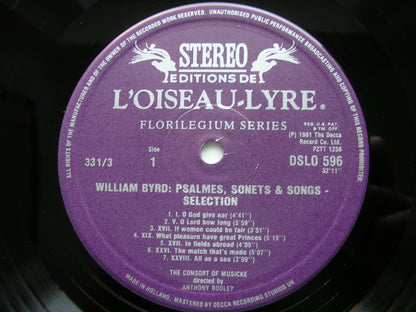 BYRD: PSALMS / SONNETS & SONGS 1588     THE CONSORT OF MUSIC    DSLO 596