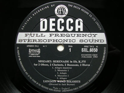 SXL 6050  MOZART: COMPLETE WIND MUSIC Volume 1       BRYMER / LONDON WIND SOLOISTS      ED1