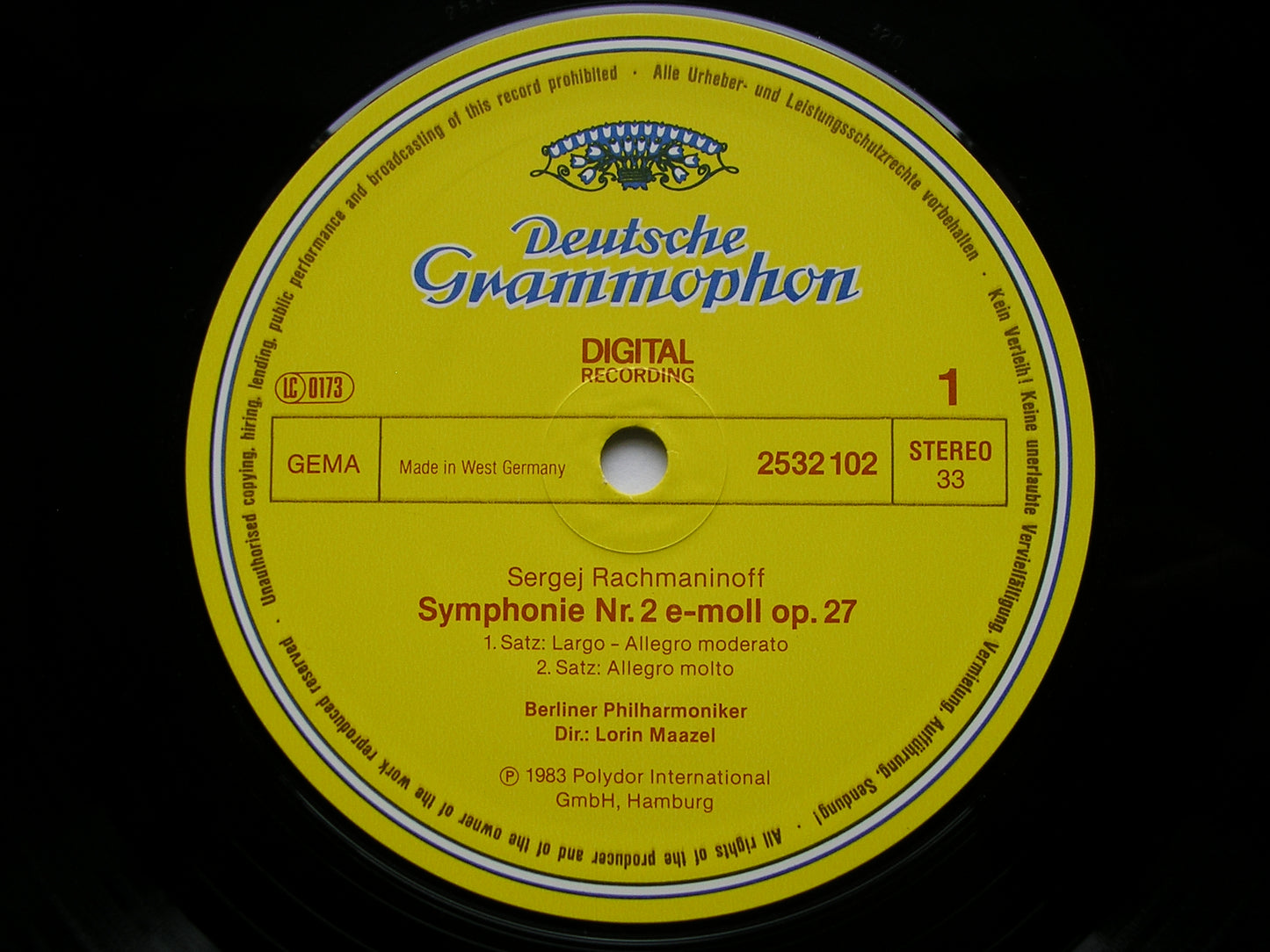 RACHMANINOV: SYMPHONY No. 2      MAAZEL / BERLIN PHILHARMONIC     2532 102