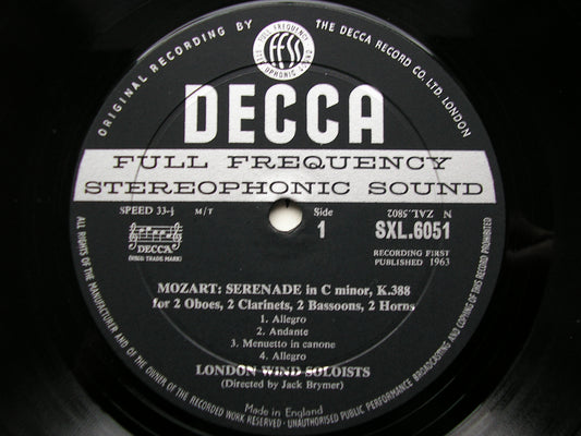 SXL 6051  MOZART: COMPLETE WIND MUSIC Volume 2     BRYMER / LONDON WIND SOLOISTS      ED1