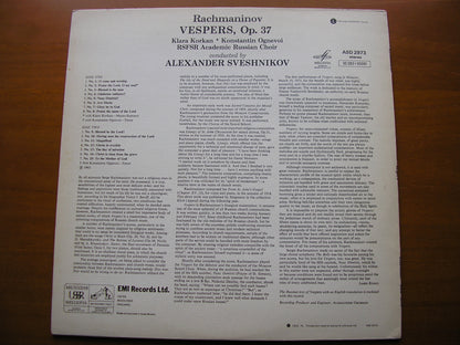 RACHMANINOV: VESPERS Op.37     KORKAN / OGNEVOI / USSR RUSSIAN CHORUS / SVESHNIKOV      ASD 2973