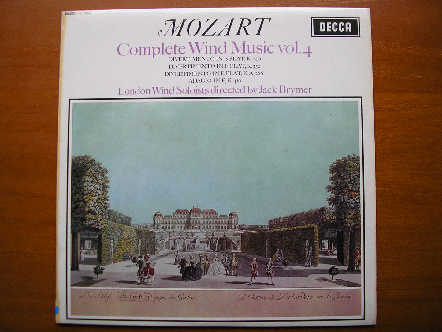 SXL 6052  MOZART: COMPLETE WIND MUSIC Volume 4      BRYMER / LONDON WIND SOLOISTS        ED1