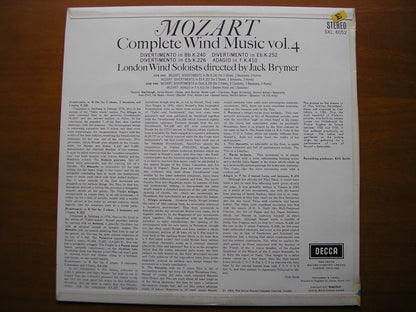 SXL 6052  MOZART: COMPLETE WIND MUSIC Volume 4      BRYMER / LONDON WIND SOLOISTS        ED1