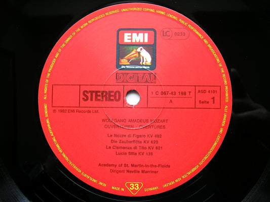 MOZART: NINE OVERTURES      MARRINER / ACADEMY OF ST MARTIN IN THE FIELDS     ASD 4101