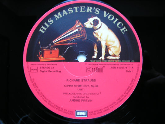 STRAUSS: AN ALPINE SYMPHONY     PREVIN / PHILADELPHIA ORCHESTRA     ASD 1435771