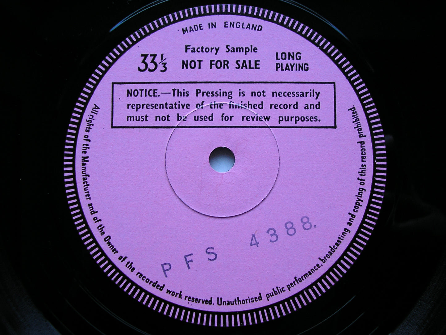 TCHAIKOVSKY: ROMEO & JULIET / CAPRICCIO ITALIEN / EUGENE ONEGIN Waltz     VONK / ROYAL PHILHARMONIC    test pressing     PFS 4388