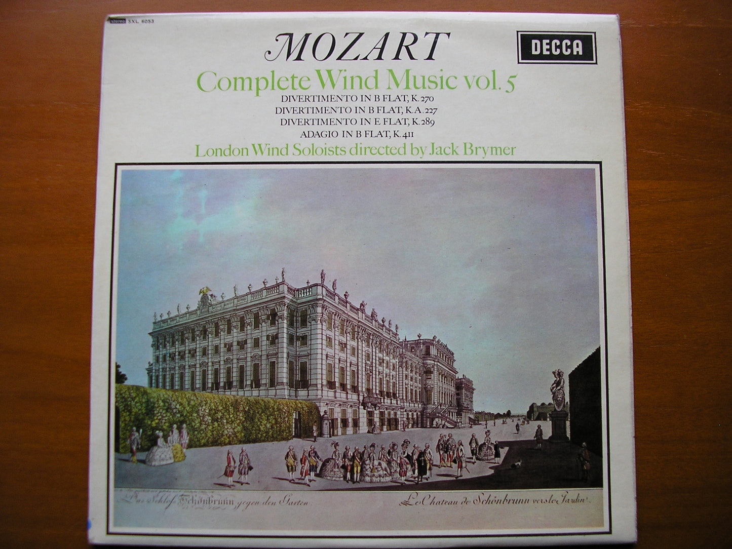 SXL 6053  MOZART: COMPLETE WIND MUSIC Volume 5      BRYMER / LONDON WIND SOLOISTS      ED1
