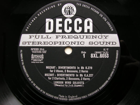 SXL 6053  MOZART: COMPLETE WIND MUSIC Volume 5      BRYMER / LONDON WIND SOLOISTS      ED1