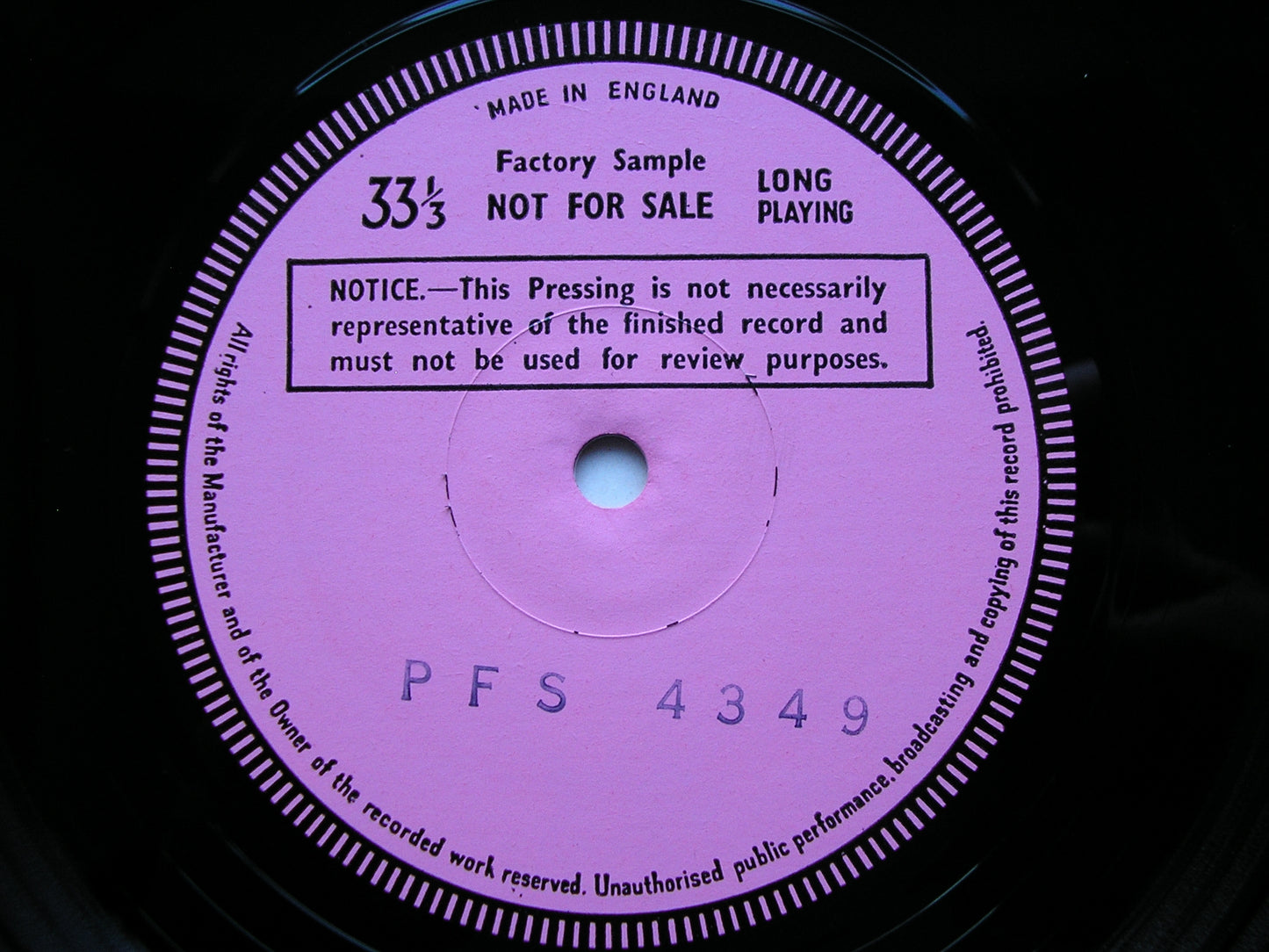 PROKOFIEV: CLASSICAL SYMPHONY / KHACHATURIAN: GAYANEH excerpts      BLACK / LONDON SYMPHONY / LONDON FESTIVAL ORCHESTRA   test pressing      PFS 4349