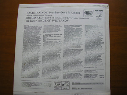 RACHMANINOV: SYMPHONY No.3 / MOUSSORGSKY: PRELUDE 'Khovantschina'       SVETLANOV / MRSO      ASD 2646