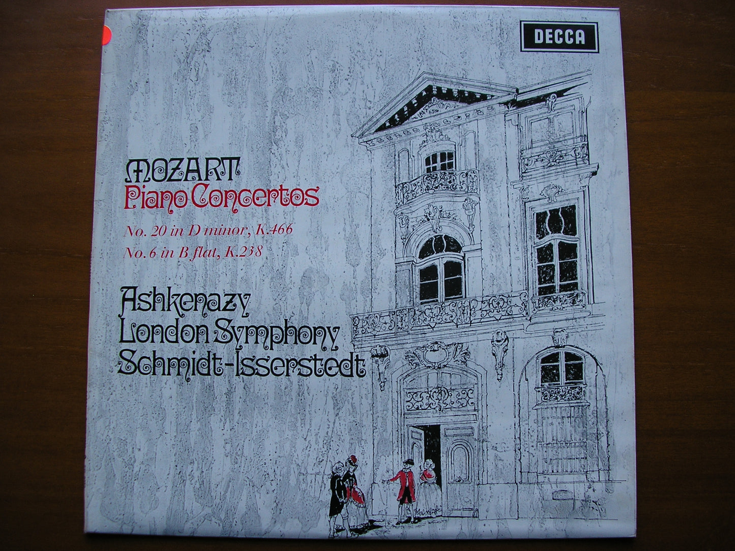 MOZART: PIANO CONCERTOS No. 6  K238  &  No. 20  K466      ASHKENAZY / LONDON SYMPHONY / SCHMIDT-ISSERSTEDT     test pressing      SXL 6353