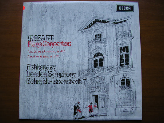 MOZART: PIANO CONCERTOS No. 6  K238  &  No. 20  K466      ASHKENAZY / LONDON SYMPHONY / SCHMIDT-ISSERSTEDT     test pressing      SXL 6353