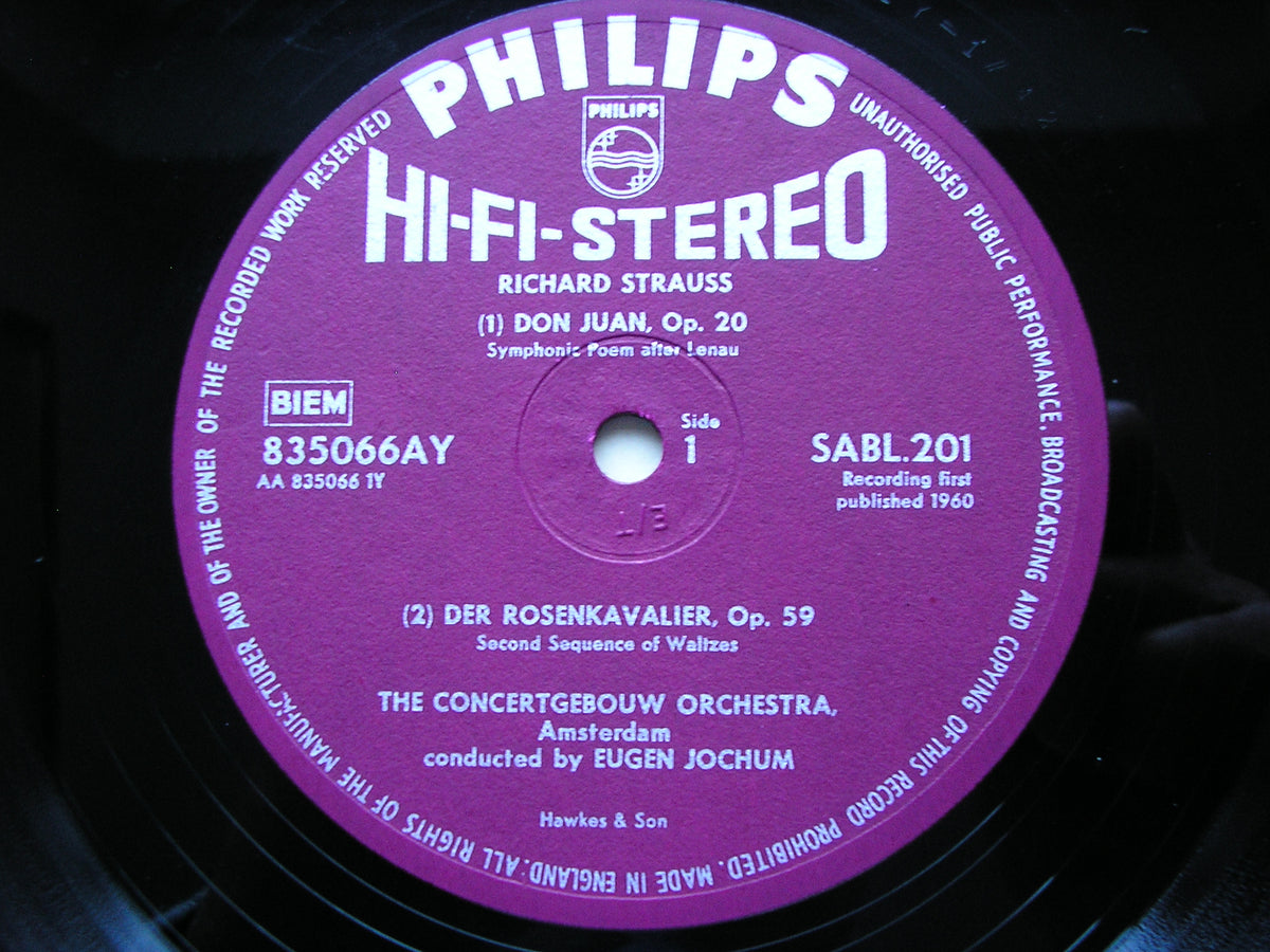 STRAUSS: DON JUAN / TILL EULENSPIEGEL / ROSENKAVALIER WALTZES      JOCHUM / CONCERTGEBOUW   SABL 201