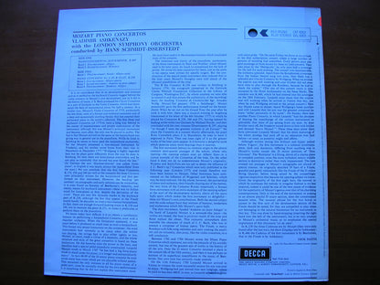 MOZART: PIANO CONCERTOS No. 6  K238  &  No. 20  K466      ASHKENAZY / LONDON SYMPHONY / SCHMIDT-ISSERSTEDT     test pressing      SXL 6353
