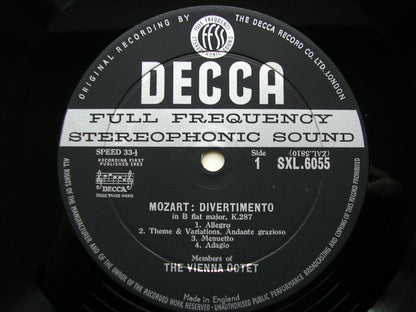 SXL 6055  MOZART: DIVERTIMENTO in B / MICHAEL HAYDN: DIVERTIMENTO in G     MEMBERS OF VIENNA OCTET     ED1