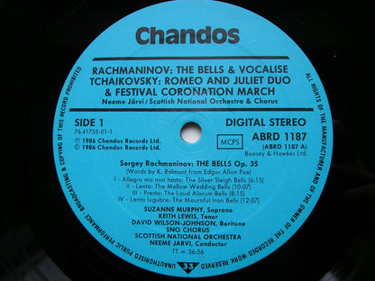 RACHMANINOV: THE BELLS / VOCALISE / TCHAIKOVSKY: ROMEO & JULIET DUO      SOLOISTS /  SCOTTISH NATIONAL ORCHESTRA & CHORUS / JARVI      ABRD 1187