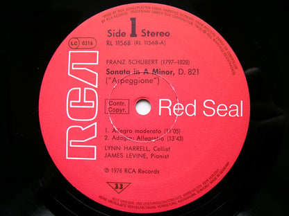 SCHUBERT: ARPEGGIONE SONATA D821 / MENDELSSOHN: SONATA Op. 58     JAMES LEVINE / LYNN HARRELL       RL 11568