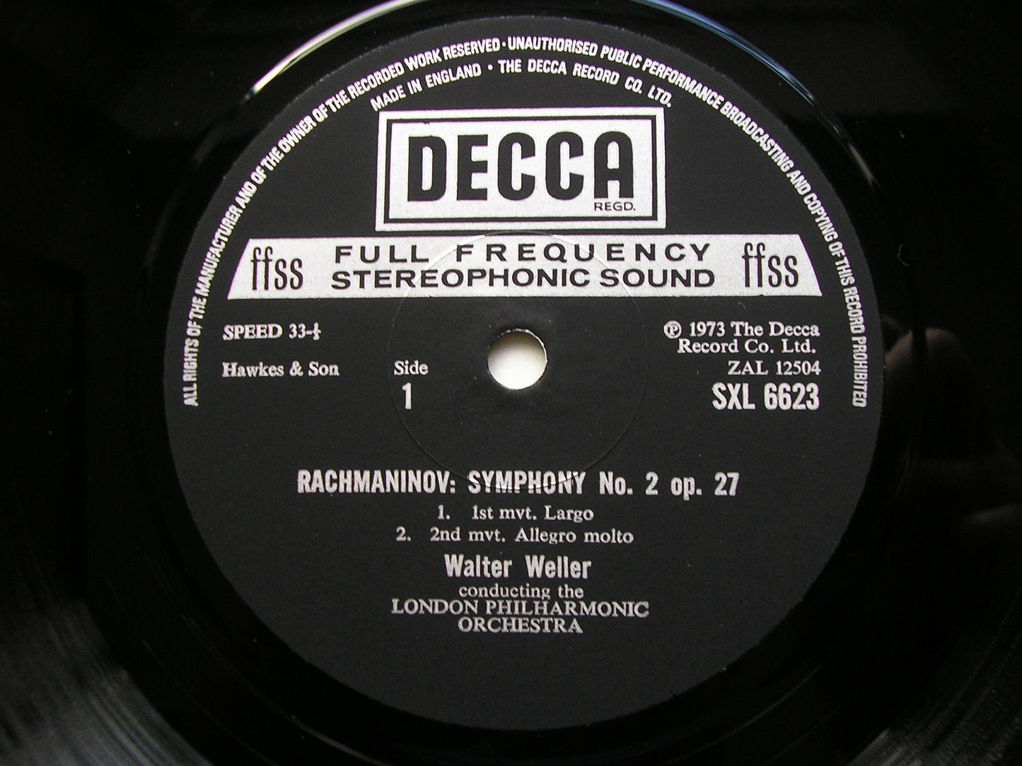 RACHMANINOV: SYMPHONY No. 2      WELLER / LONDON PHILHARMONIC     SXL 6623