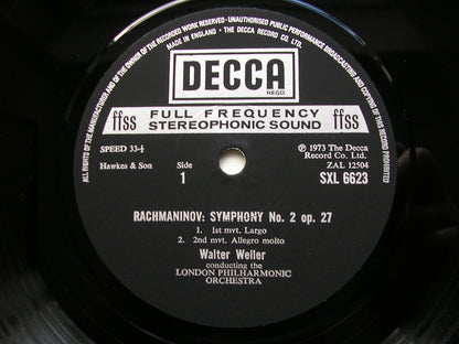RACHMANINOV: SYMPHONY No. 2      WELLER / LONDON PHILHARMONIC     SXL 6623