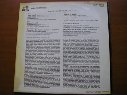 TELEMANN: SUITE in A / DOUBLE CONCERTO in E / OVERTURE 'The Nations'      BRUGGEN / LEONHARDT / AMSTERDAM CHAMBER ORCHESTRA / RIEU      SAWT 9413