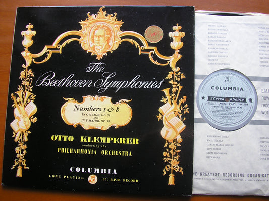 SAX 2318  BEETHOVEN: SYMPHONIES Nos. 1 & 8     KLEMPERER / PHILHARMONIA