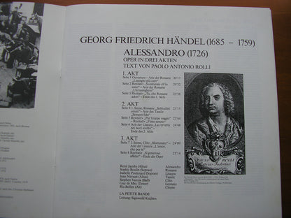 HANDEL: ALESSANDRO     SOLOISTS / LA PETITE BAND / KUIJKEN     4LP     1C 157 16 9537