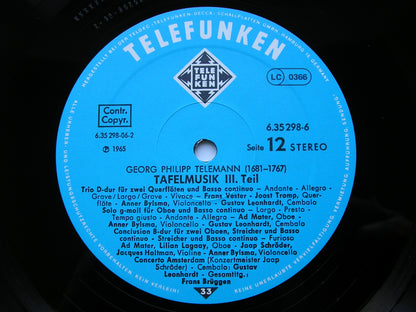 TELEMANN: TAFELMUSIK (1733)  Productions 1 / 2 / 3    SOLOISTS / CONCERT) AMSTERDAM / BRUGGEN     6LP     6.35298