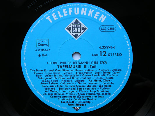 TELEMANN: TAFELMUSIK (1733)  Productions 1 / 2 / 3    SOLOISTS / CONCERT) AMSTERDAM / BRUGGEN     6LP     6.35298