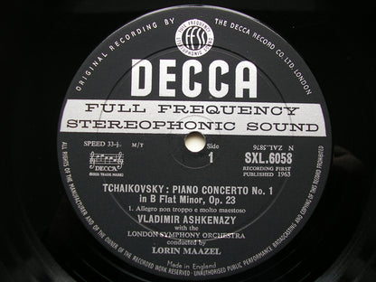 SXL 6058  TCHAIKOVSKY: PIANO CONCERTO No. 1      ASHKENAZY / LONDON SYMPHONY / MAAZEL     ED1