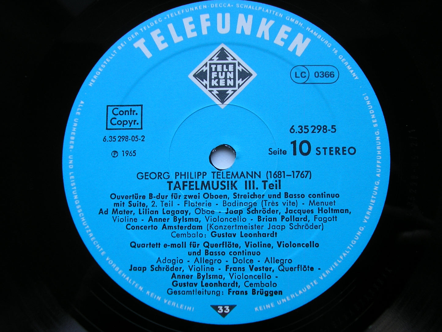TELEMANN: TAFELMUSIK (1733)  Productions 1 / 2 / 3    SOLOISTS / CONCERT) AMSTERDAM / BRUGGEN     6LP     6.35298