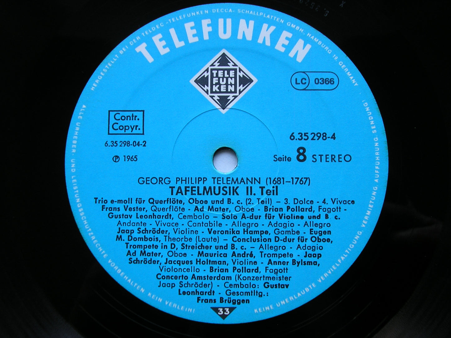 TELEMANN: TAFELMUSIK (1733)  Productions 1 / 2 / 3    SOLOISTS / CONCERT) AMSTERDAM / BRUGGEN     6LP     6.35298