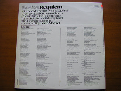 BERLIOZ: REQUIEM     RIEGEL / CLEVELAND ORCHESTRA / MAAZEL    test pressing    2LP    D137D2